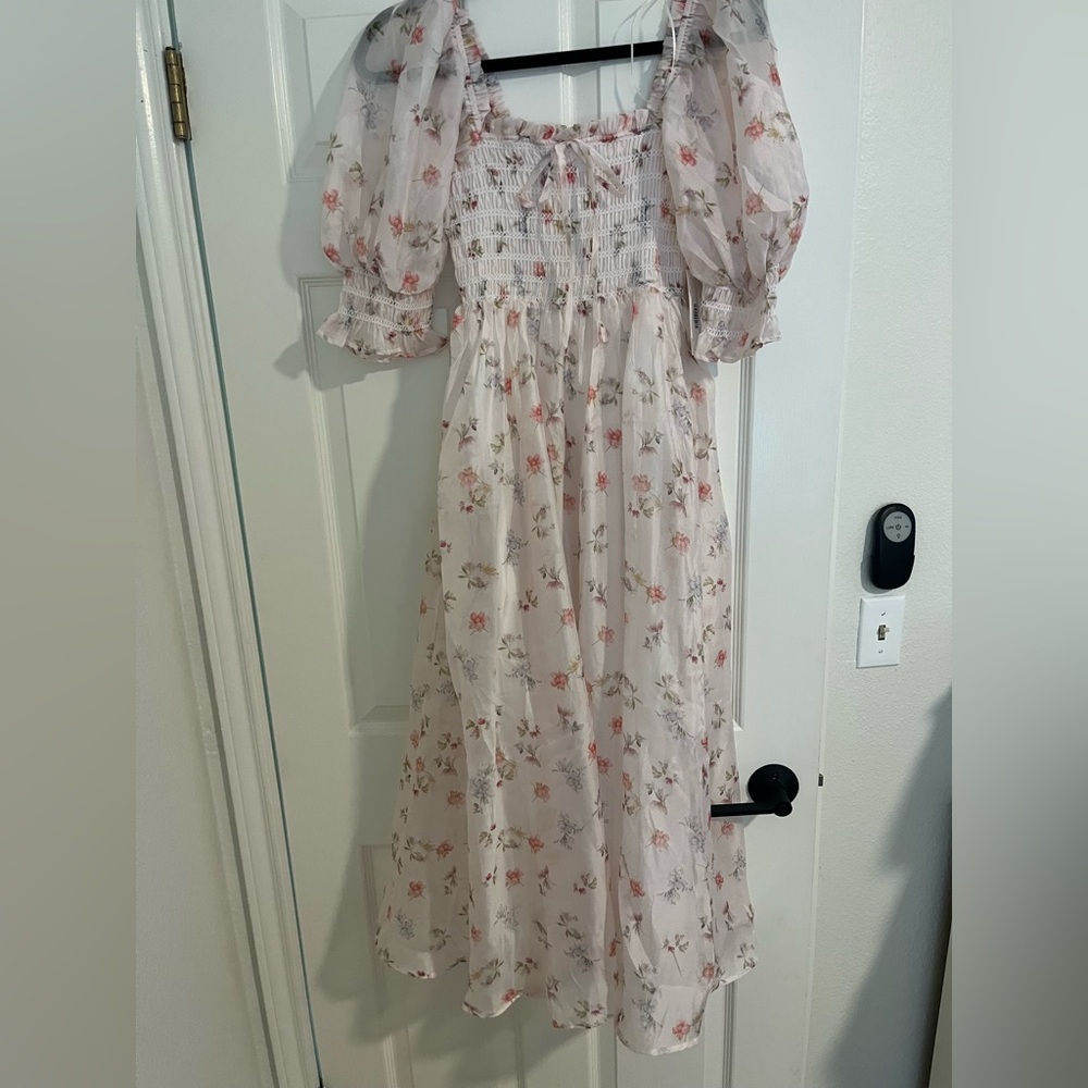 Floral Puff Sleeve Dress- Worth Collective Maternity